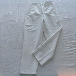 Zara Crisp White Cigarette Ankle Pants
